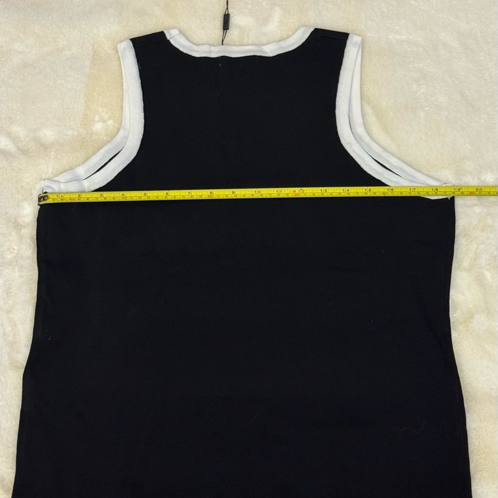 Black and White Ribbed Tank Top - Picture 8 of 12